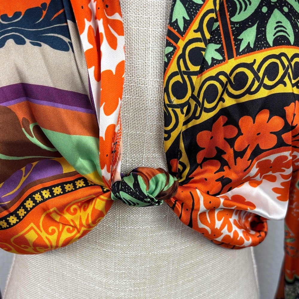 Zara Multicolor Patterned Crop Top - image 2